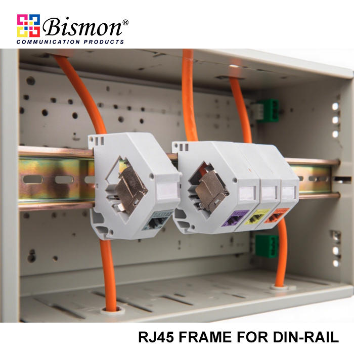 DIN-RAIL adapter for RJ45 keystone jack 1-port(without keystone jack)